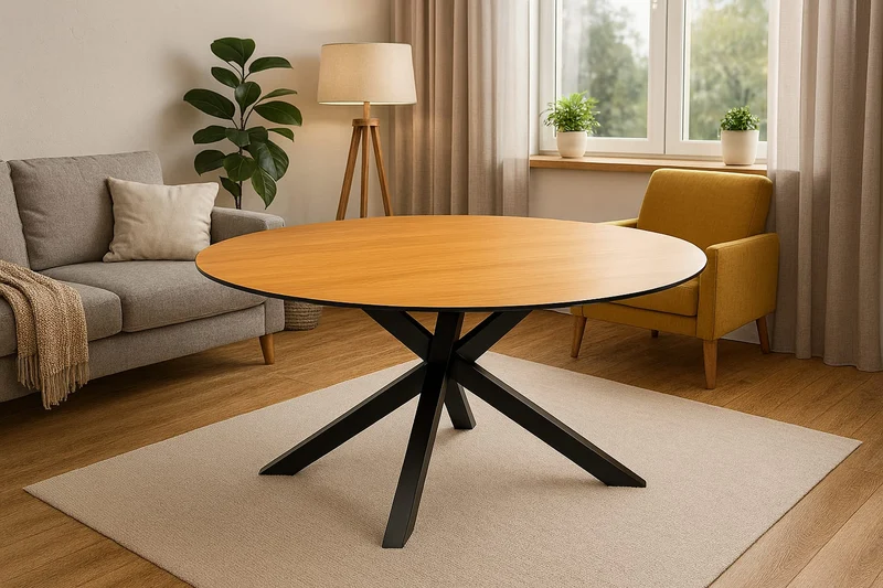 Runder Esstisch 110 cm aus Eiche massiv